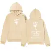 Sudadera con capucha de diseño de marca de moda con estampado de letras y cabeza de lobo es simple y versátil