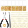 Anillos de Salto para Fabricación de Joyería 1500 Piezas Kit de Reparación de Collares con Pinzas para Joyería, Aretes y Perforación de Uñas