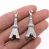 15x42mm 6.3g Plata Antigua DIY Retro Aleación de Zinc Accesorios para Joyería Fabricante Mayorista Colgante Torre Eiffel 3D