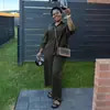 Ropa Femenina Transfronteriza Europea y Americana 2026 Verano Nueva Moda Casual Holgada Camisa con Solapa Top Pantalones de Pierna Ancha Conjunto
