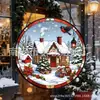 Casa de Neve de Natal Vidro Colorido Enfeite Pendente Casa Vidro Decoração Pendurada Janela Decoração Jardim Pegador de Sol