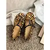 Primavera 2026 Nuevo Estilo Piel de Vaca de Capa Superior Estampado de Leopardo Moda Casual Elegante Desgaste Resistente Hebilla Moda Zapatos Mary Jane para Mujer