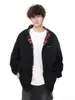 Cárdigan de Cuadros Estilo Americano Suéter con Capucha para Hombre Invierno 2024 Nuevo Estilo Estilo Perezoso Holgado Chaqueta Cardigan Estilo Americano para Pareja