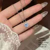 Colar Feminino Banhado a Cobre Ecológico com Pingente de Coração em Zircônia Cúbica Corrente para Clavícula Moda Simples Alta Qualidade Versátil para o Dia a Dia
