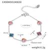 Pulsera Cuadrada de Zirconio Amor Nuevo Transfronterizo Lujo Ligero Elegante Acero Titanio Chapado PVD Oro Verdadero 18K Pulsera Nicho