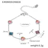 Pulsera Cuadrada de Zirconio Amor Nuevo Transfronterizo Lujo Ligero Elegante Acero Titanio Chapado PVD Oro Verdadero 18K Pulsera Nicho