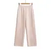 Pantalones Casuales de Pierna Recta, Corte Holgado Adelgazante, Largo Hasta el Suelo, Textura Como Nube 672-26 para Mujer, Estilo Verano, Versión Coreana, Estilo Blogger Ins