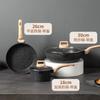 Conjunto de Panelas Transfronteiriço Conjunto de Quatro Peças Doméstico Pedra Médica Panela de Alto Valor para Cozinhar a Vapor e Fritar Tudo-Em-Um Panela Antiaderente Atacado