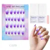 24 Peças de Unhas Postiças Usáveis para Adultos Produtos Acabados Transfronteiriços Patches de Manicure de Alta Qualidade Manicure Amêndoa Removível Atacado