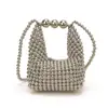 Bolso de noche de lujo ligero y elegante con cuentas para mujer, bolso de perlas retro de hadas francés, bolso de mano y bolso de hombro de moda único y moderno