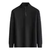 Moletom Meia-Zip Masculino Dongyu Primavera e Outono, Camiseta Casual Ajustada Masculina Manga Longa Gola Alta Lisa Outono e Inverno