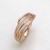 Anillo de compromiso de oro rosa con microincrustaciones de circonitas, joyería de moda, venta directa.