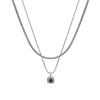 Collar de Cadena de Hueso de Serpiente con Cuentas Redondas de Piedra Ojo de Tigre de Doble Capa para Mujer, Retro, Apilable, con Sentido del Diseño, Cadena para Clavícula, Nicho, Elegante, Versátil, para el Verano