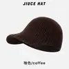 Gorra de Béisbol Deportiva de Punto de Color Sólido Casual Británica para Exteriores para Mujer Cabeza Grande Adecuada para Gorra de Béisbol Elástica para Mujer Gorro de Invierno