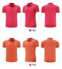 Camisa polo de negocios para grupo, estampado bordado, borde color perla de imitación seda de morera, rojo ciruela, manga corta, cuello de solapa