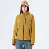 Jaqueta de fleece feminina 2026 novo estilo outono e inverno vestuário para atividades ao ar livre jaqueta quente espessa forro de pelúcia antiestático jaqueta de algodão