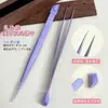 Pinzas de Punta Herramienta para Uñas Cabeza de Silicona Clip Presionable para Pegatinas Diamante Acero Inoxidable Punta Recta Pinzas Especiales Manuales