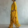 2026 Nuevo Conjunto de Dos Piezas Transfronterizo Estilo Europeo y Americano con Pantalones Irregulares Holgados Estampados y Top de Cuello Redondo con Parte Delantera Corta y Trasera Larga