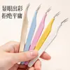 Pinzas de Delfín de Colores Pinzas para Células Pinzas para Extensión de Pestañas Pinzas de Acero Inoxidable de Punta Curva Belleza Pegatinas para Pestañas Caliente Alta Precisión Color Sólido