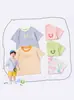 Camiseta de Manga Corta para Niños Niños Verano Delgada Manga Corta Niñas Algodón Puro Hombro Descubierto Camiseta Bebé Rayas Top de Manga Corta