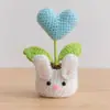 Flor de Lirio del Valle Tejida a Crochet Hecha a Mano de Lana en Maceta Producto Terminado Venta al por Mayor Muñeco de Conejo Creativo Adornos de Escritorio en Maceta Flores Tejidas