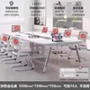 Mesa de Conferência Mesa Longa Mesa de Reunião Conjunto de Mesa e Cadeira Moderno Simples Escritório Mesa Longa de Conferência Sensação de Luxo Leve