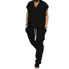 2025 Nuevo Traje Jacquard Casual de Verano para Hombre Chaleco sin Mangas Holgado de Verano Pantalones Traje Deportivo para Hombre