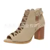 Sandalias de tacón alto para mujer de talla grande, moda europea y americana nueva, tacón grueso, comercio exterior, en stock
