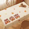 Toalha de Mesa Impermeável e à Prova de Óleo com Design de Capivara, Sem Lavagem, Alta Qualidade, Desenho Animado Fofo, Capa Retangular para Mesa de Centro
