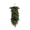 Colgante de pared de piñas y agujas de pino verde transfronterizo, colgante de puerta para decoración de escena navideña, manualidad decorativa de pared para chimenea de sala de estar