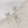 Chapado en Cobre con Oro Real de 18K Versión Coreana Ins Lazo de Moño Asimétrico Pin Colgante de Perla Joyería Hecha a Mano Accesorios
