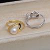 Anillo abierto de plata S925, anillo de actividad DIY distintivo, ajustable, 7-8 accesorios de perla, anillo con almohadilla de aire, accesorios 5382