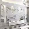 Papel de parede estilo chinês com flores e pássaros autoadesivo para parede de TV, adesivos de parede de fundo, adesivos 3D 3D para sala de estar, quarto, papel de parede decorativo à prova d'água
