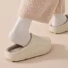 Pantuflas de Algodón Impermeables de EVA con Forro Polar para Mujer, Pantuflas de Hogar de Invierno para Pareja, Pantuflas de Algodón Cerradas Cálidas de Felpa para Hombre, Se Pueden Usar al Aire Libre