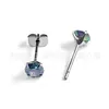 Brinco de Titânio F136 0,8mm com Cravação de Garras Zircônia 5A, Piercing para Hélice da Orelha, Piercing para Lábio, Brinco, Joia para Piercing de Liga de Titânio G23