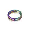 Anillo unisex rectangular de cadena con hebilla de acero de titanio, suministro directo de fabricantes de joyería, diseño de industria pesada, anillo de metal