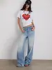 Jeans Rectos con Patrón de Cocodrilo y Pedrería para Mujer 2026aw, Pantalones de Moda de Gama Alta con Degradado, Pantalones Anchos Versátiles