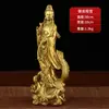 Manualidades y decoraciones: Bodhisattva Guanyin Taihang Yabai sobre un Dragón con Base de Latón