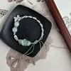 Nuevo Estilo Chino Estilo Antiguo Verde Bambú Rima Pulsera Fresca Gama Alta Mariposa Flor Fortuna Marca Pulsera Vintage Estilo Nacional Pulsera