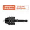 Portabrocas de Cambio Rápido Hexagonal de Tres Mordazas de Múltiples Especificaciones 0.3-8 mm Portabrocas de Motor de 3.6 Accesorios para Destornillador Eléctrico