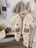 88371 Traje para Gatear para Niños Pequeños, Ropa de Algodón Otoño e Invierno, Mameluco de Bebé, Ropa Gruesa Cálida de Invierno para Bebés Recién Nacidos Clase A