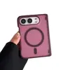 Funda Magnética para Teléfono Pudun Color Rojo Cereza para Apple 18Duo Más Vendida Transparente con Sensación de Piel Plegable Izquierda-Derecha Moderna