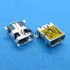 Mini USB Hembra 10 Pines Enchufe Frontal Pegatina Trasera Conector de Cola de Teléfono Móvil Cuerpo Largo