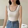 Camisola de Encaje Tejido de Verano con Forma de I para Mujer Ropa Exterior Ajustada Ropa Interior Ajustada Top Básico sin Mangas para Máquina