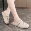 [Personalizado] Zapatillas de Media Piel con Suela Gruesa y Puntera Reforzada K3902 para Uso Exterior de Verano para Mujer 2025 Nuevas Chanclas Birkenstock Retro de Playa