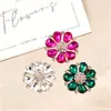 Botões de pele de mink de alta qualidade com strass de cristal incrustados, padrões florais vazados, sapatos de noiva, bolsas, roupas, acessórios de joias de liga versáteis e da moda