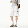 Pantalones Cortos Casuales Bordados Tie-Dye para Hombre, Pantalones de Verano Sueltos Rectos de Longitud Media, Pantalones Deportivos de Cinco Puntos para Hombre, Estilo Americano