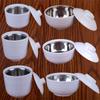 5B5 Tigela Branca de Melamina Imitação Porcelana para Sopa, Tigela de Arroz, Copo de Arroz com Tampa, Tigela Interna de Aço Inoxidável, Tigela Pequena, Panela de Ensopado