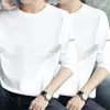 Camiseta deportiva casual para hombre de manga larga con estampado, moderna para adolescentes, adecuada para todas las estaciones, cuello redondo, top básico de manga larga