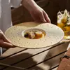 Plato de Sopa Occidental Dorado de Lujo Súper Grande de Fábrica Plato de Sombrero de Paja para el Hogar Plato Hondo Cerámica Restaurante Hotel Vajilla de Alta Gama
